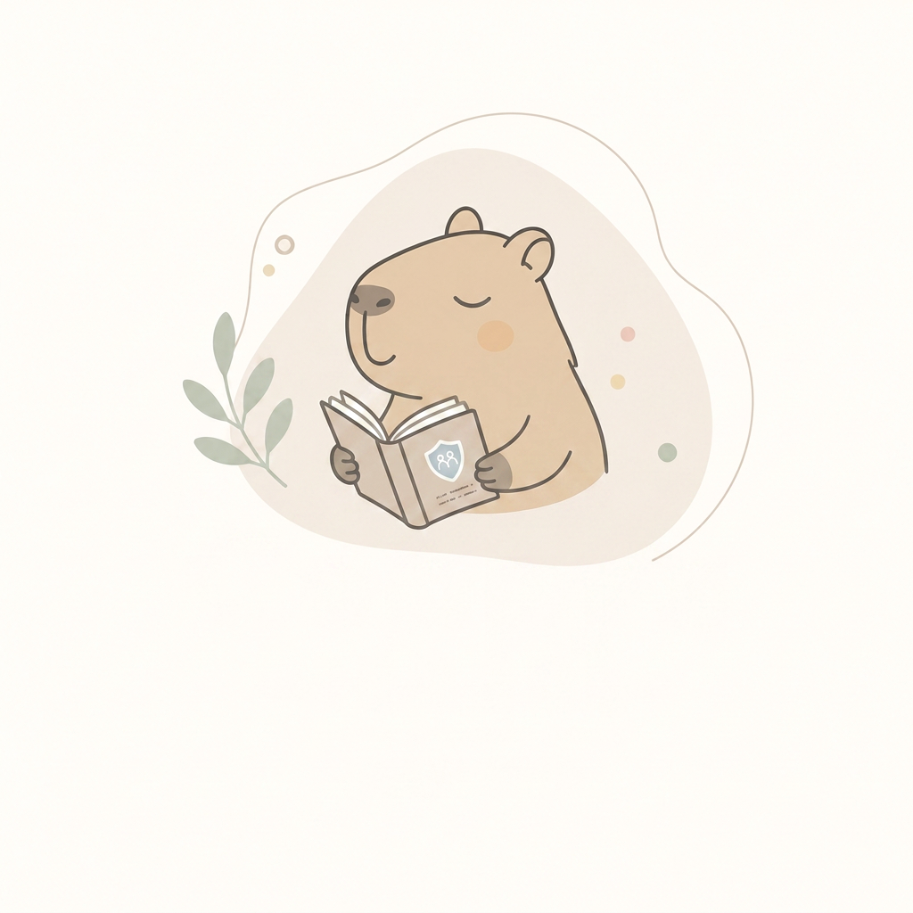 Cappy reading a book with a small chick