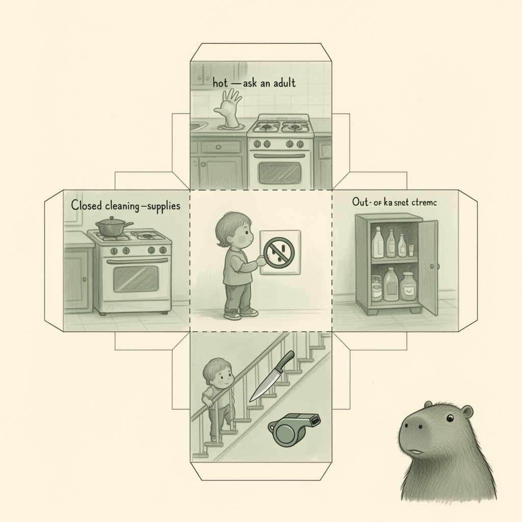 Indoors edition — hand-drawn cube template